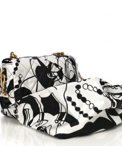 Canvas Printed Deer Coco Mini Single Flap White Black