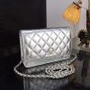 Metallic Lambskin Wallet On Chain WOC