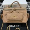 Design Chanel 23k new pocket box bag cowhide apricot color