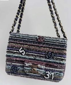 Mixed Fibers Sequin Quilted Mini Flap Multicolor