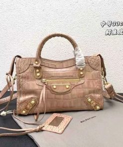 Chevre Gold Metallic Edge Hardware Mini City