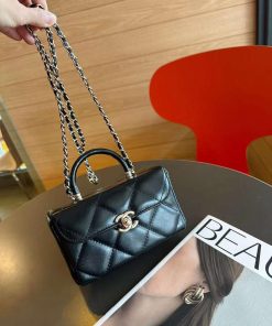 Design Chanel Mini Boy Bag in Shiny Calfskin Black