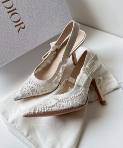 Transparent Mesh Embroidered with White