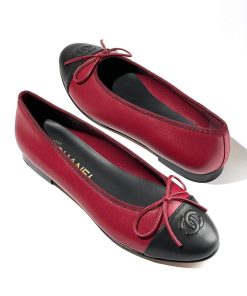 Lambskin CC Cap Toe Ballerina Flats