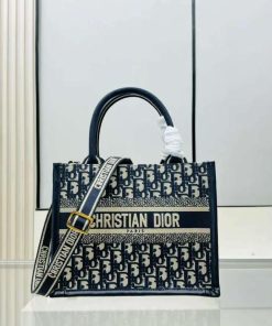 Oblique Medium Book Tote Blue Multicolor