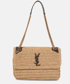 Design SAINT LAURENT Niki Medium raffia shoulder bag