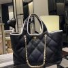 Design Chanel 23M Coco Maxi Beach Shopping Tote Black Quilted