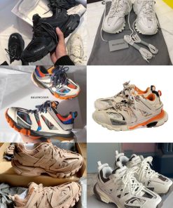 Design Balenciaga Men's Track Sneakers in Medium Grey/Eggshell