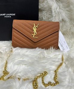 Design SAINT LAURENT Grain De Poudre Matelasse Chevron Monogram