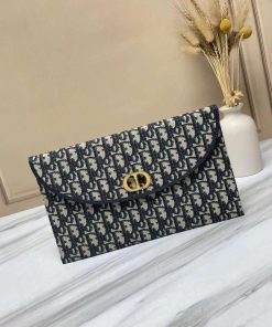 Design CHRISTIAN DIOR Oblique 30 Montaigne Avenue Pouch With Flap Blue