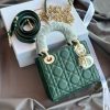 Design CHRISTIAN DIOR Metallic Lambskin Cannage Mini Lady Dior