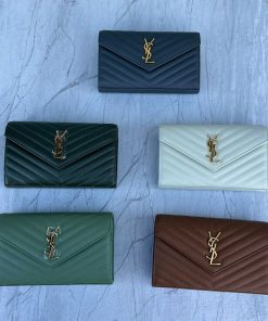 Design Saint Laurent YSL Women Monogram Chain Wallet