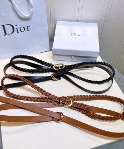 Design CHRISTIAN DIOR Calfskin DiorDouble Braided Belt 90
