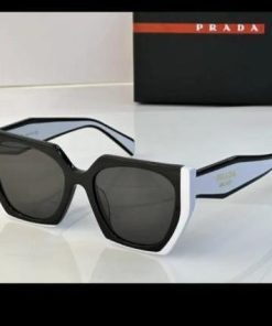 Design Prada PR15WS Cateye Sunglasses, Black/White