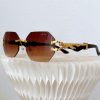 Design Fashion Vintage Octagon Rimless Sunglasses