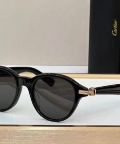 Design Cartier sunglasses Shiny Black with Gold Details