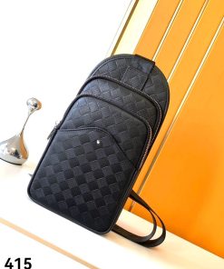 Montblanc backpack Combination of embossed and smooth full-grain cowhide leather