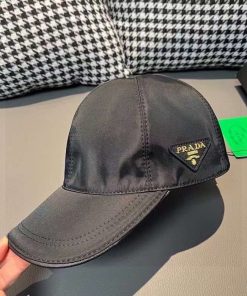 Design Prada Nylon Baseball Cap Side Logo Black