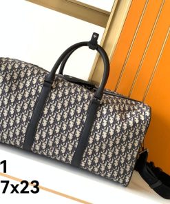 Design DIOR LINGOT 50 BAG Beige and Black Dior Oblique Jacquard