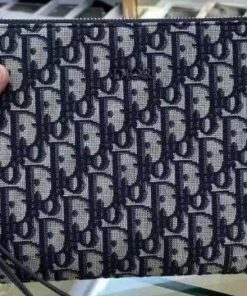 Design CHRISTIAN DIOR Oblique Jacquard Triangle Case Black Multicolor