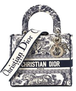 Design CHRISTIAN DIOR Toile de Jouy Embroidered Medium Lady D-Lite Blue (Copy)