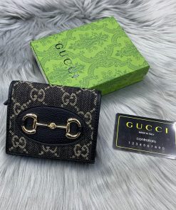 Design Gucci Horsebit 1955 Jacquard Card Case Wallet