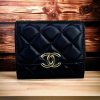 Design Chanel Black Quilted Lambskin Small Compact Wallet