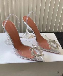 Design Amina Muaddi Begum Crystal-embellished PVC Slingback Pumps