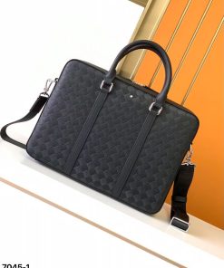 Design Montblanc Large intrecciato leather briefcase with detachable strap