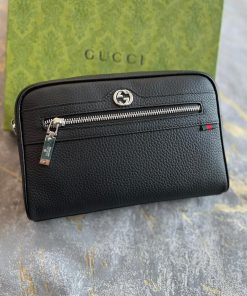 Gucci Mini Ophidia BLACK LEATHER CLUTCH