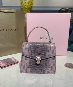 Design Bvlgari Serpenti Forever Crossbody Top Handle Bag 18cm in Karung Skin for women