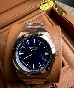 Design Vacheron Constantin Overseas Blue Dial Steel Mens Watch