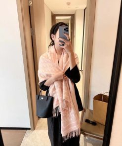 Design Dior Oblique Burgundy Cashmere Scarf 200cm/79in