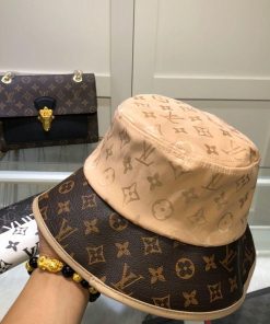 Design Monogram Pattern Bucket Hat In Black/Brown