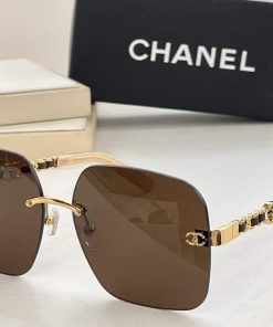 Design CHANEL Sunglasses CC Aviators Rimless
