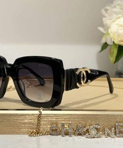 Design CHANEL Acetate Calfskin Square Sunglasses