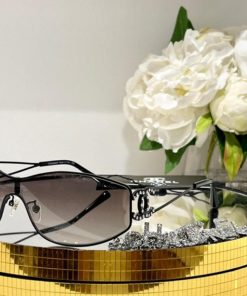 Design CHANEL BLACK MICRO RHINESTONE SUNGLASSES