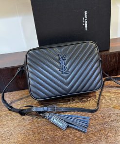 Design Saint Laurent Calfskin Lou Camera Bag Black