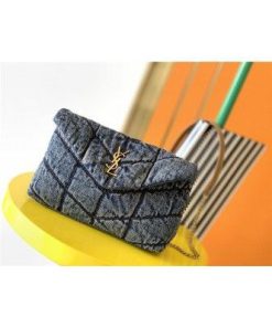 Design LOULOU PUFFER MINI BAG IN QUILTED Denim