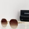 Design Chanel Geometric Metal Frame Sunglasses