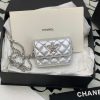 Chanel Mini Matelasse Leather Chain shoulder bag Star Silver Silver Metal fittings
