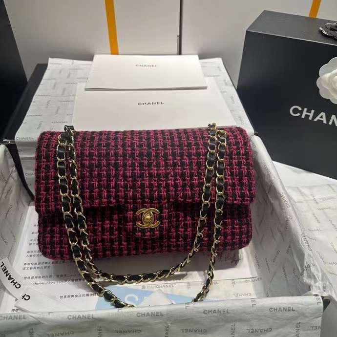 Design Chanel Classic Handbag Wool Tweed & Gold-Tone Metal