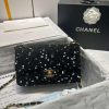 Design Chanel Mini flap bag, Tweed, sequins & black metal