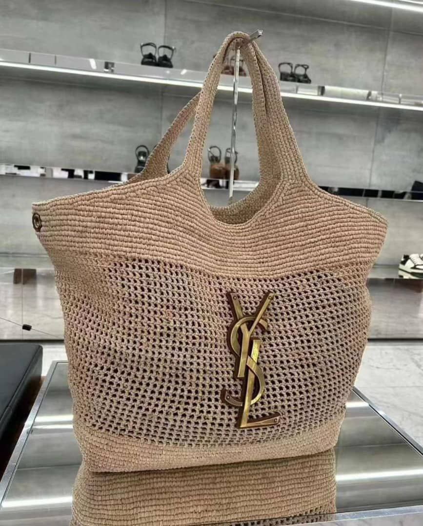 Design YSL RAFFIA LEARE TOTE BAG